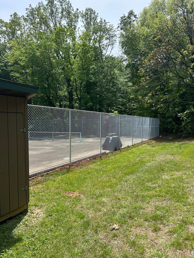 Completed chain link fence in Augusta County